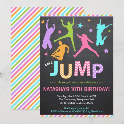 Einladung / Einladung von Trampolin (Vorne/Hinten)