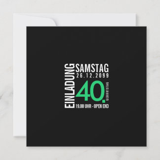 Einladung/Einladungskarte 40. Geburtstag Einladung