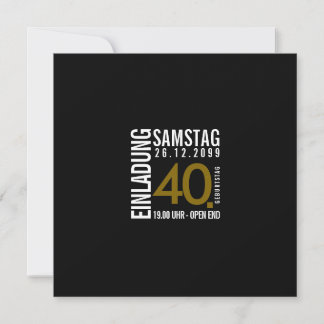 Einladung/Einladungskarte 40. Geburtstag (Rote 40) Einladung