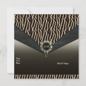 Einladung Elegant 30. Metal Black Jewel Animal (Rückseite)