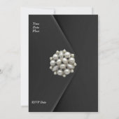 Einladung Elegant 40. Black Velvet Pearl Jewel (Rückseite)