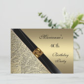 Einladung Elegant 40. Geburtstag Bronze Metal (Stehend Vorderseite)