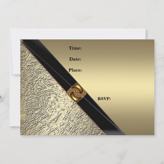 Einladung Elegant 40. Geburtstag Bronze Metal (Rückseite)