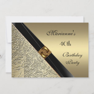 Einladung Elegant 40. Geburtstag Bronze Metall
