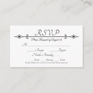 Einladung Elegant Black Lace Wedding RSVP