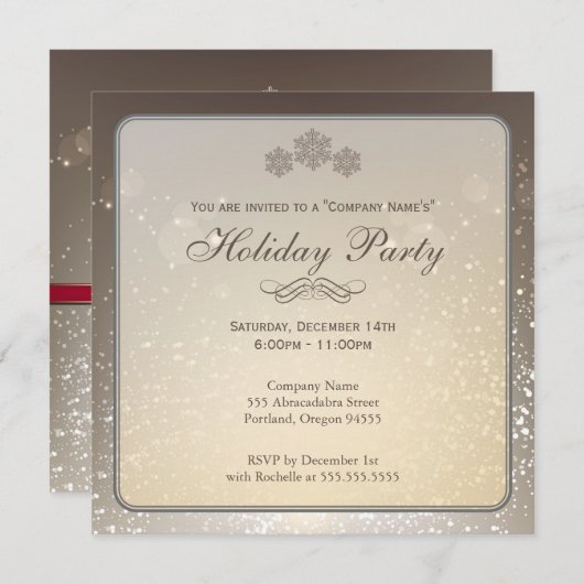Einladung Elegant Holiday Party Company (Vorne/Hinten)