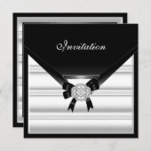 Einladung Elegant Schwarz-weiß Jewel Diamond (Vorne/Hinten)