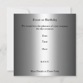 Einladung Elegante Animal Zebra Silver Jewel Flora (Rückseite)