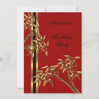 Einladung Elegante Geburtstagsparty Asian Bamboo