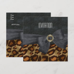 Einladung Elegantes Wildtier Schwarz Gold Schmuck