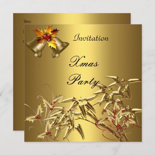 Einladung Elegantes Xmas Party Asiatisch Bambus Go (Vorne/Hinten)