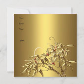 Einladung Elegantes Xmas Party Asiatisch Bambus Go (Rückseite)