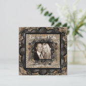 Einladung Engagement Partei schwarz braune Spitzen (Stehend Vorderseite)