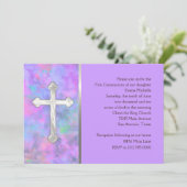 Einladung Erste Kommune Abstrakt mit Kreuz (Stehend Vorderseite)