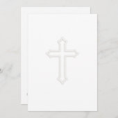 Einladung Erste Kommune "Embossed" Cross (Vorne/Hinten)