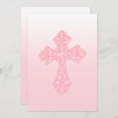 Einladung Erste Kommune Wasserfarbe Rosa (Vorne/Hinten)