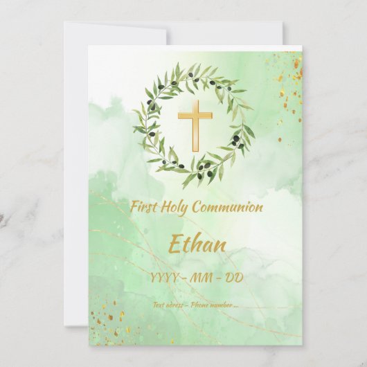 Einladung Erste Kommunion - Kreis Olivier (Vorderseite)