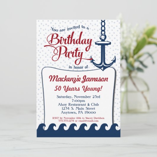 Einladung Erwachsene Männer Frauen zum Geburtstag (Stehend Vorderseite)