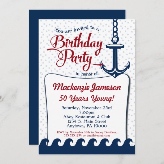 Einladung Erwachsene Männer Frauen zum Geburtstag (Vorne/Hinten)