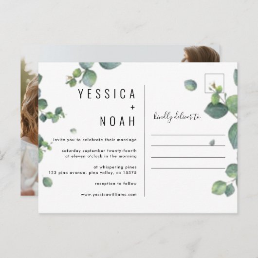 Einladung Eukalyptus Wedph (Vorne/Hinten)