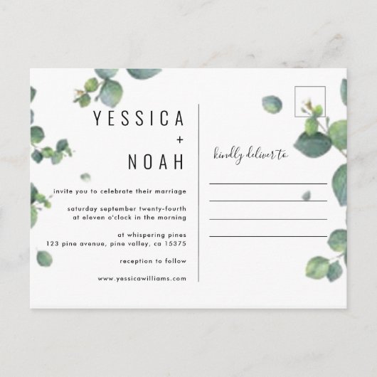 Einladung Eukalyptus Wedph (Vorderseite)