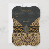 Einladung Exotic Gold Black Animal Leather Multi (Rückseite)