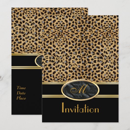 Einladung Exotic Prints Leopard (Vorne/Hinten)