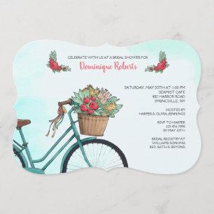Einladung Fahrrad mit Blumen