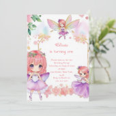 Einladung Fairy 1. Geburtstag (Stehend Vorderseite)