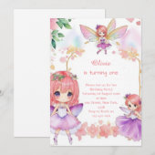 Einladung Fairy 1. Geburtstag (Vorne/Hinten)