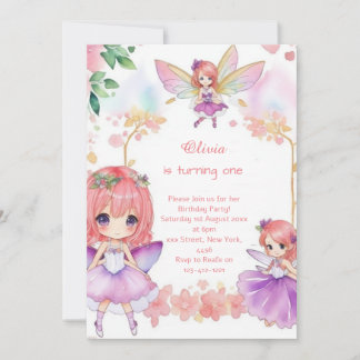 Einladung Fairy 1. Geburtstag