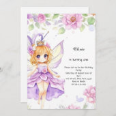 Einladung Fairy 1. Geburtstag (Vorne/Hinten)