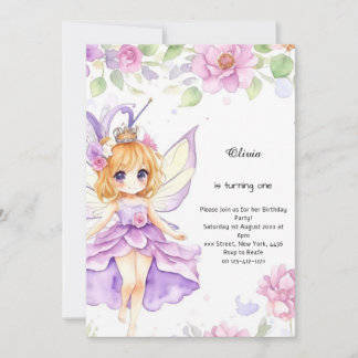 Einladung Fairy 1. Geburtstag
