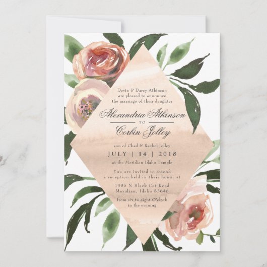 EINLADUNG | Farbe des Wassers Blush (Vorderseite)