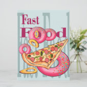 Einladung | Fast Food (Stehend Vorderseite)