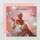 Einladung Feier Showgirl Pink (Vorne/Hinten)