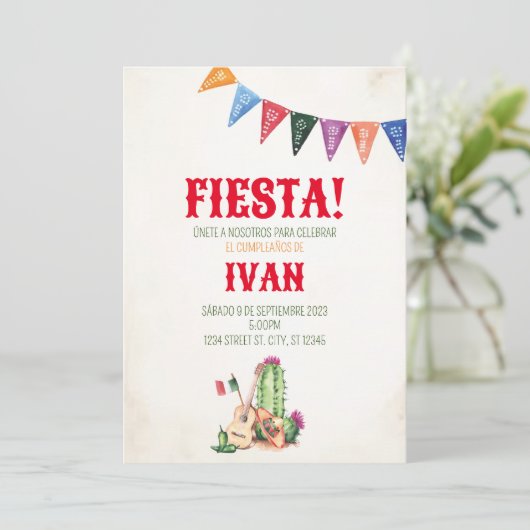 EINLADUNG FIESTA MEXICANA (Stehend Vorderseite)