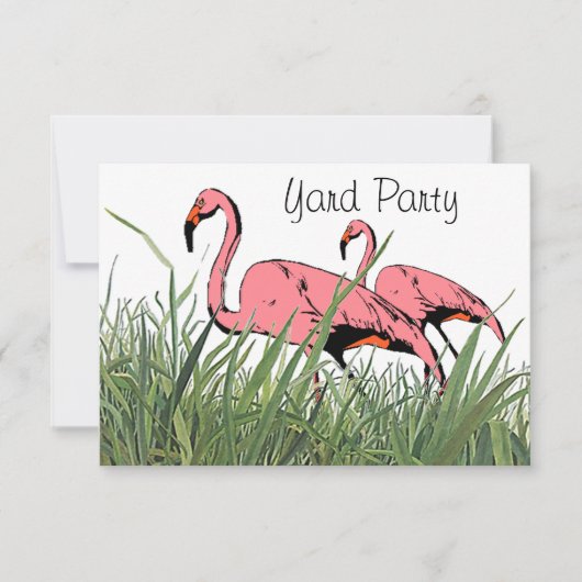 Einladung Flamingos Yard Vögel Hintergrund Party S (Vorderseite)
