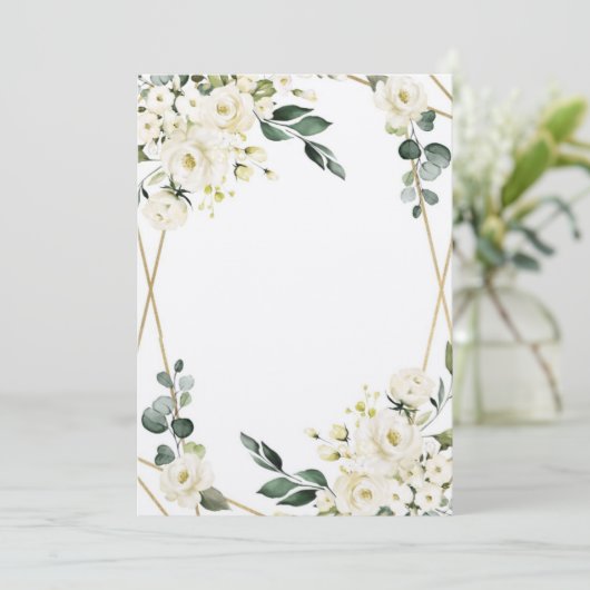 Einladung Flores Blancas para boda (Stehend Vorderseite)
