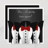 Einladung Formal Tuxedo Black Red Krawatte Anzug 3 (Vorne/Hinten)