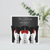 Einladung Formal Tuxedo Black Red Krawatte Anzug 3 (Stehend Vorderseite)