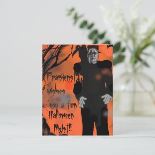 Einladung Frankenstein Halloween-Party (Stehend Vorderseite)