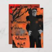 Einladung Frankenstein Halloween-Party (Vorne/Hinten)