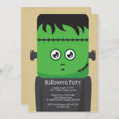 Einladung Frankenstein Halloween-Party (Vorne/Hinten)