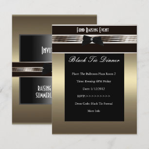 Einladung Fundraiser Formal Black Tie Bronze Zinn