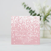 Einladung - Funkeln Hochzeitsrosa (Stehend Vorderseite)