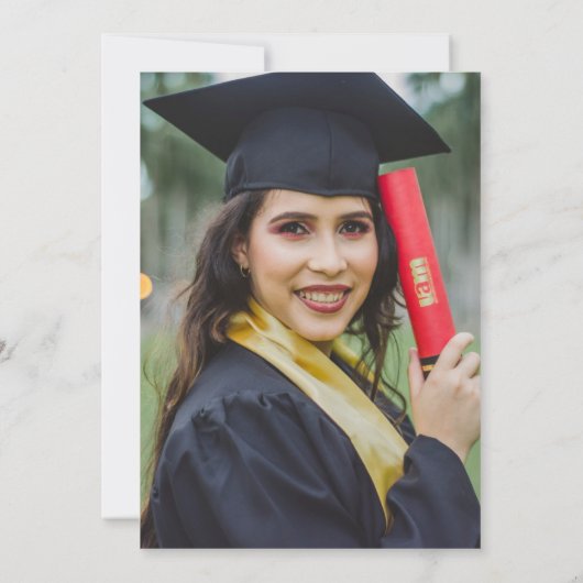 Einladung für Abschluss mit Textüberlagerung für b (Rückseite)