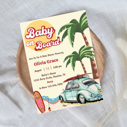 Einladung für Baby an Bord Beach Baby Dusche