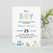 Einladung für Baby Boy Baby Dusche (Stehend Vorderseite)