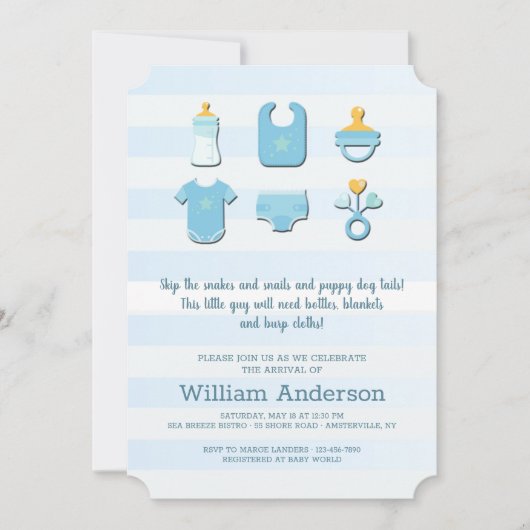 Einladung für Baby Boy Elements Dusche (Vorderseite)